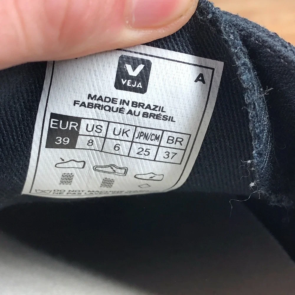 veja nova womens size 8 shoes black canvas comfort walking casual sneakers